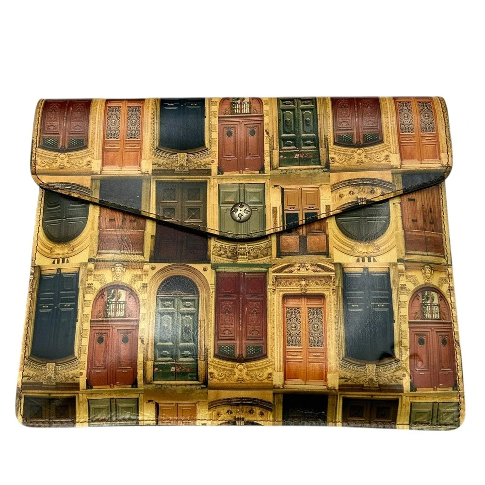 Patricia Nash Leather Tablet Holder & Passport Case Gift Set Doorways Multicolor